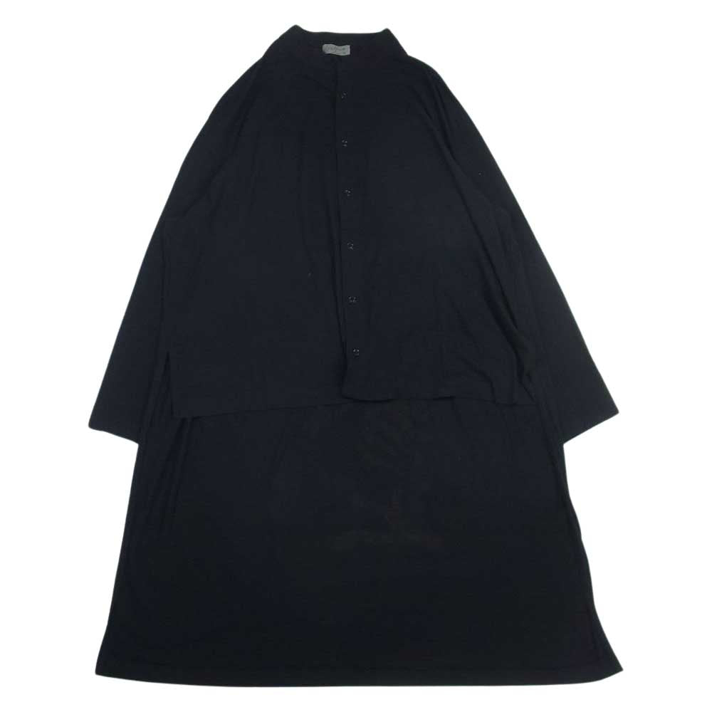 Yohji Yamamoto POUR HOMME ヨウジヤマモトプールオム 19SS HH-T45-086 血まみれヨウジヤマモト参上 Message Back Print L/S Shirt メッセージバックプリント ロング シャツ コート ブラック系 3【中古】