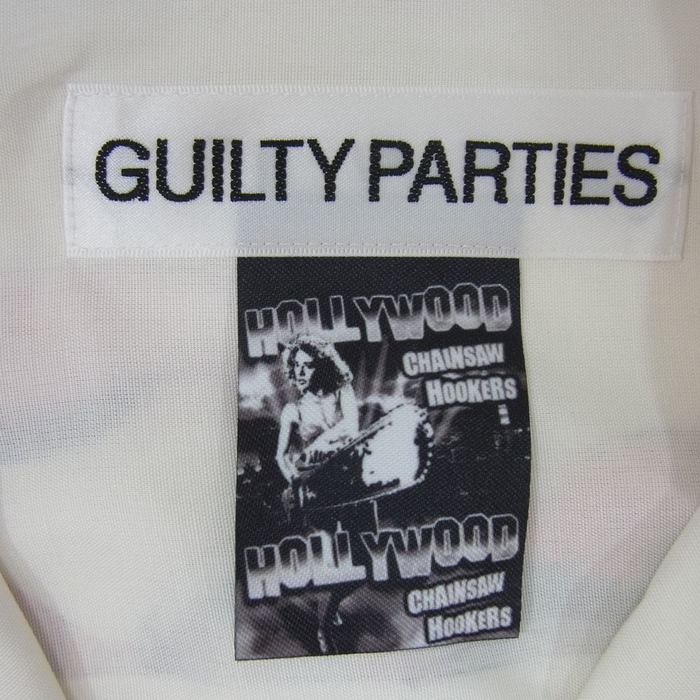 WACKO MARIA ワコマリア 23SS HCH-WM-HI03 HOLLYWOOD CHAINSAW HOOKERS HAWAIIAN SHIRT ハリウッド チェーンソー フッカーズ 半袖 ハワイアン シャツ ホワイト系 M【美品】【中古】