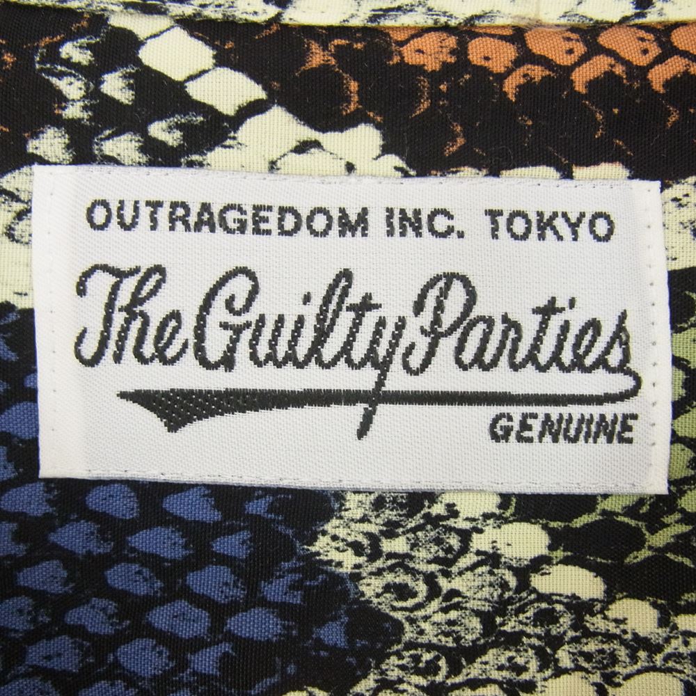 WACKO MARIA ワコマリア 22AW 22FW-WMS-HI08 HAWAIIAN SHIRT L/S パイソン柄 レーヨン ハワイアン アロハ 長袖 シャツ L【中古】