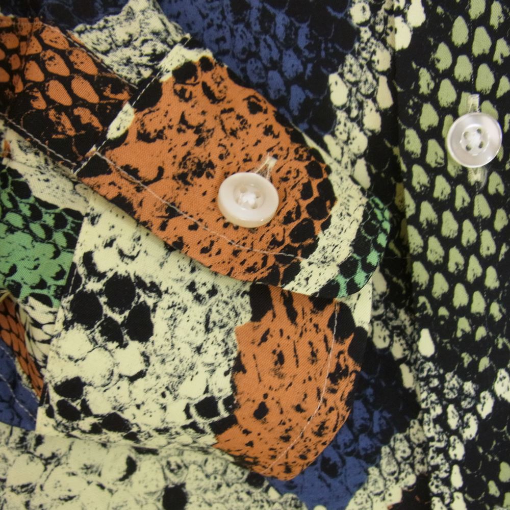 WACKO MARIA ワコマリア 22AW 22FW-WMS-HI08 HAWAIIAN SHIRT L/S パイソン柄 レーヨン ハワイアン アロハ 長袖 シャツ L【中古】