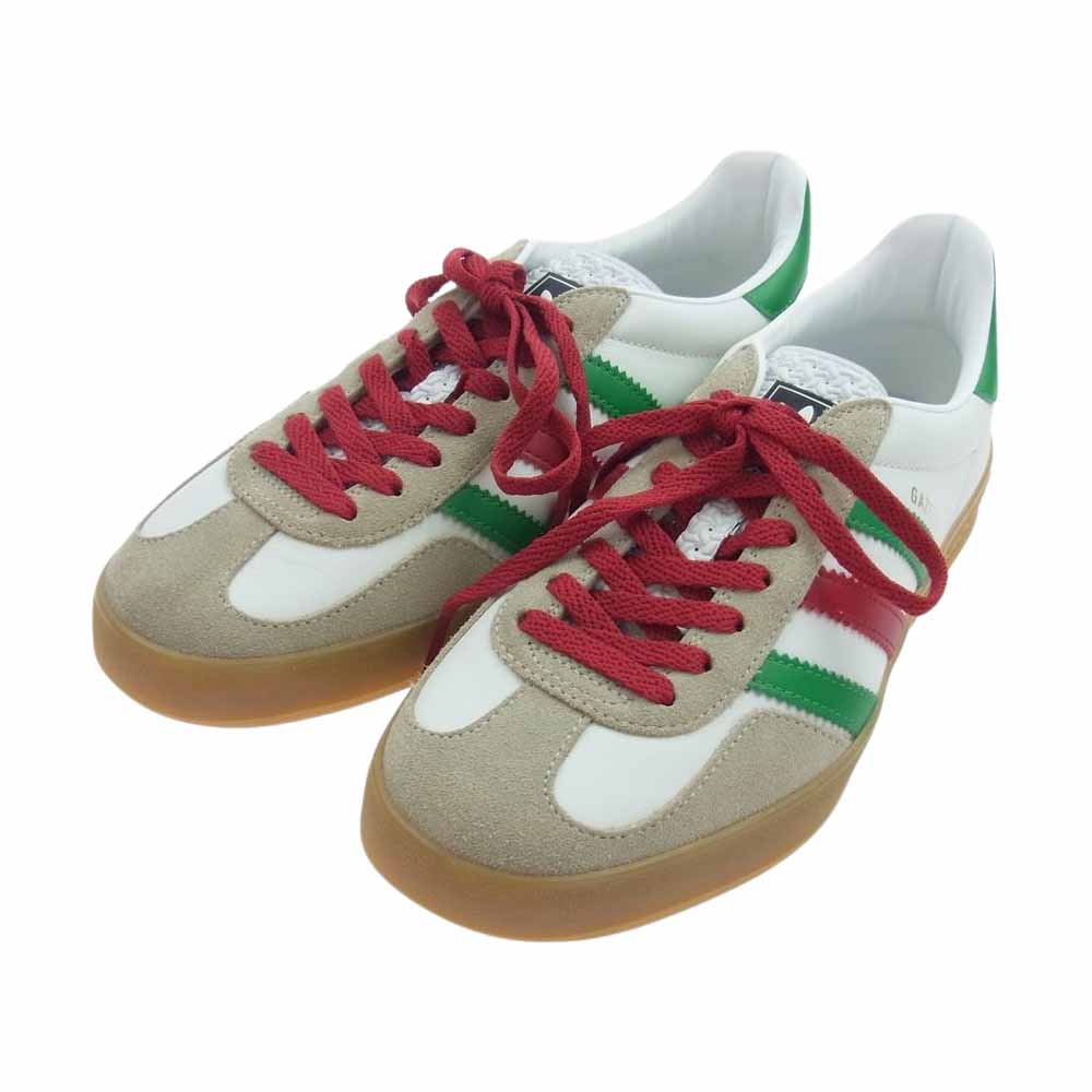 GUCCI グッチ 726487 AAA43 9547 x Adidas アディダス Gazelle White Green Red スニーカー ホワイト系 25cm【新古品】【未使用】【中古】