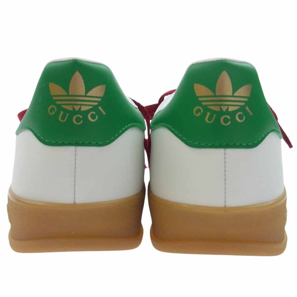 GUCCI グッチ 726487 AAA43 9547 x Adidas アディダス Gazelle White Green Red スニーカー ホワイト系 25cm【新古品】【未使用】【中古】