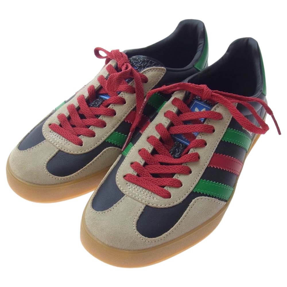 GUCCI グッチ 726487 AAA43 9549 x Adidas アディダス Gazelle Black Green Red スニーカー ブラック系【新古品】【未使用】【中古】