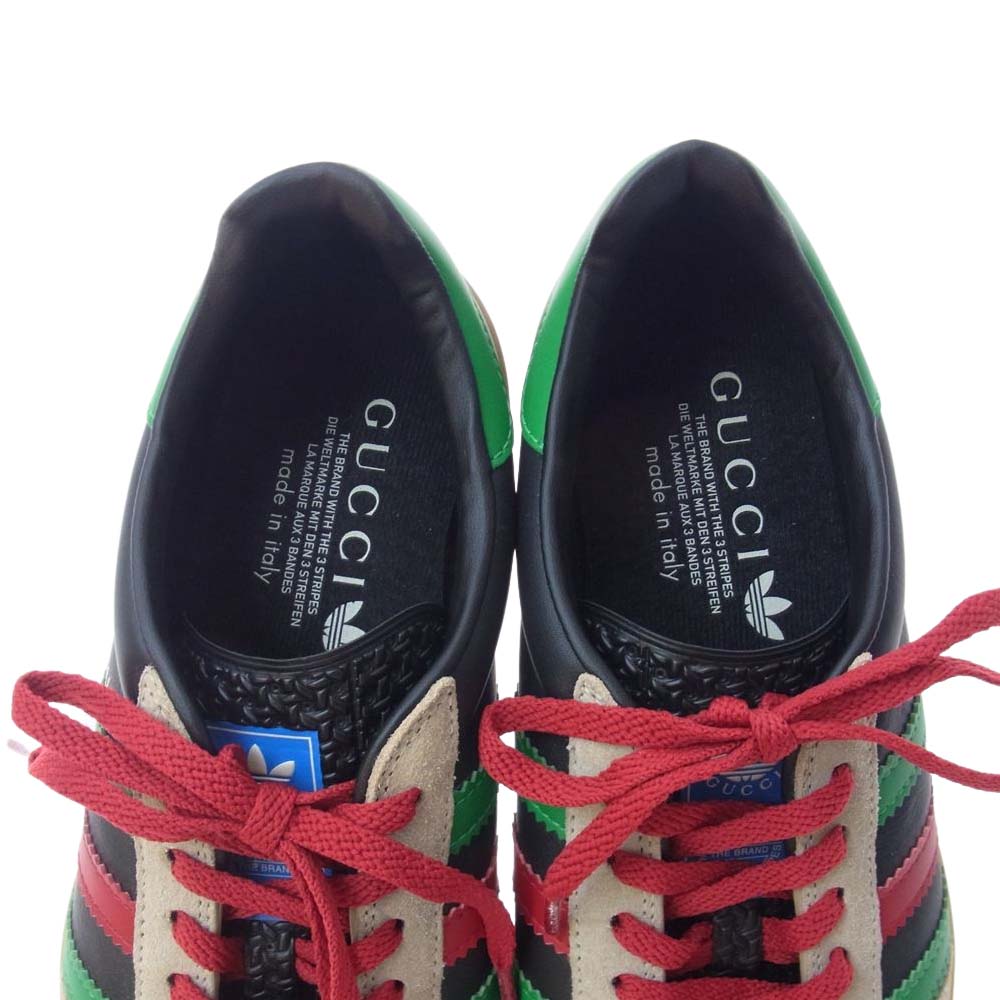GUCCI グッチ 726487 AAA43 9549 x Adidas アディダス Gazelle Black Green Red スニーカー ブラック系【新古品】【未使用】【中古】