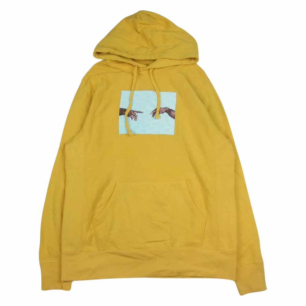 ファッキングオーサム プリント フーディ スウェット パーカー イエロー系 M【中古】