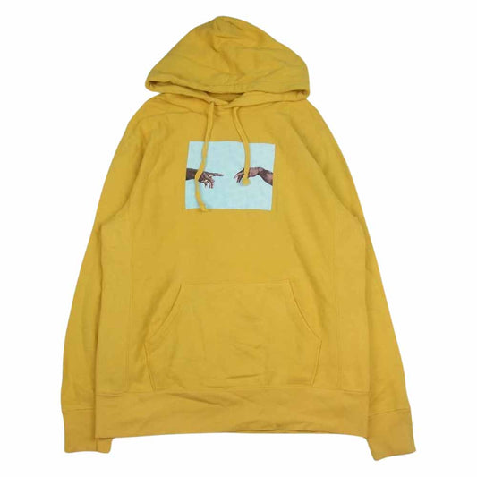 ファッキングオーサム プリント フーディ スウェット パーカー イエロー系 M【中古】