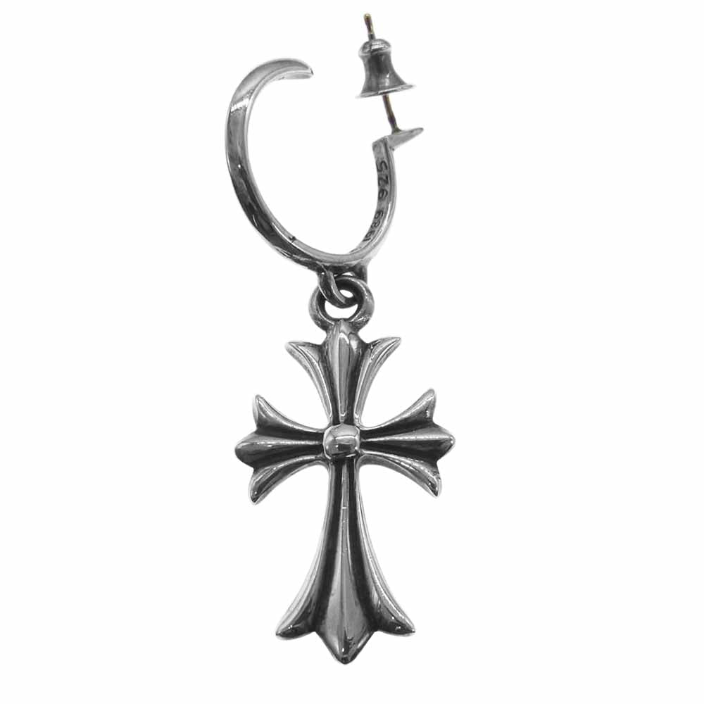 CHROME HEARTS クロムハーツ（原本無） タイニー CHクロス フープ ピアス シルバー系【中古】