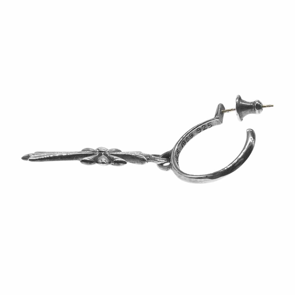 CHROME HEARTS クロムハーツ（原本無） タイニー CHクロス フープ ピアス シルバー系【中古】