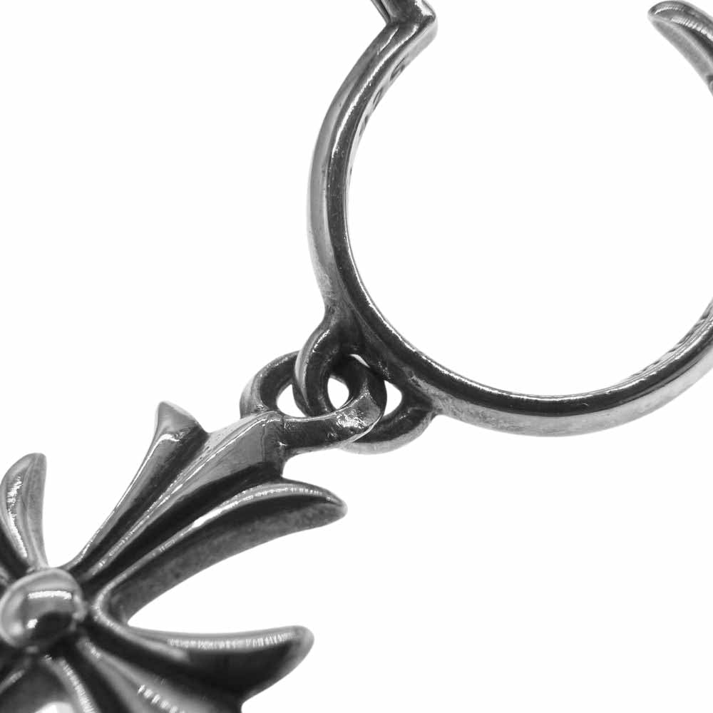 CHROME HEARTS クロムハーツ（原本無） タイニー CHクロス フープ ピアス シルバー系【中古】