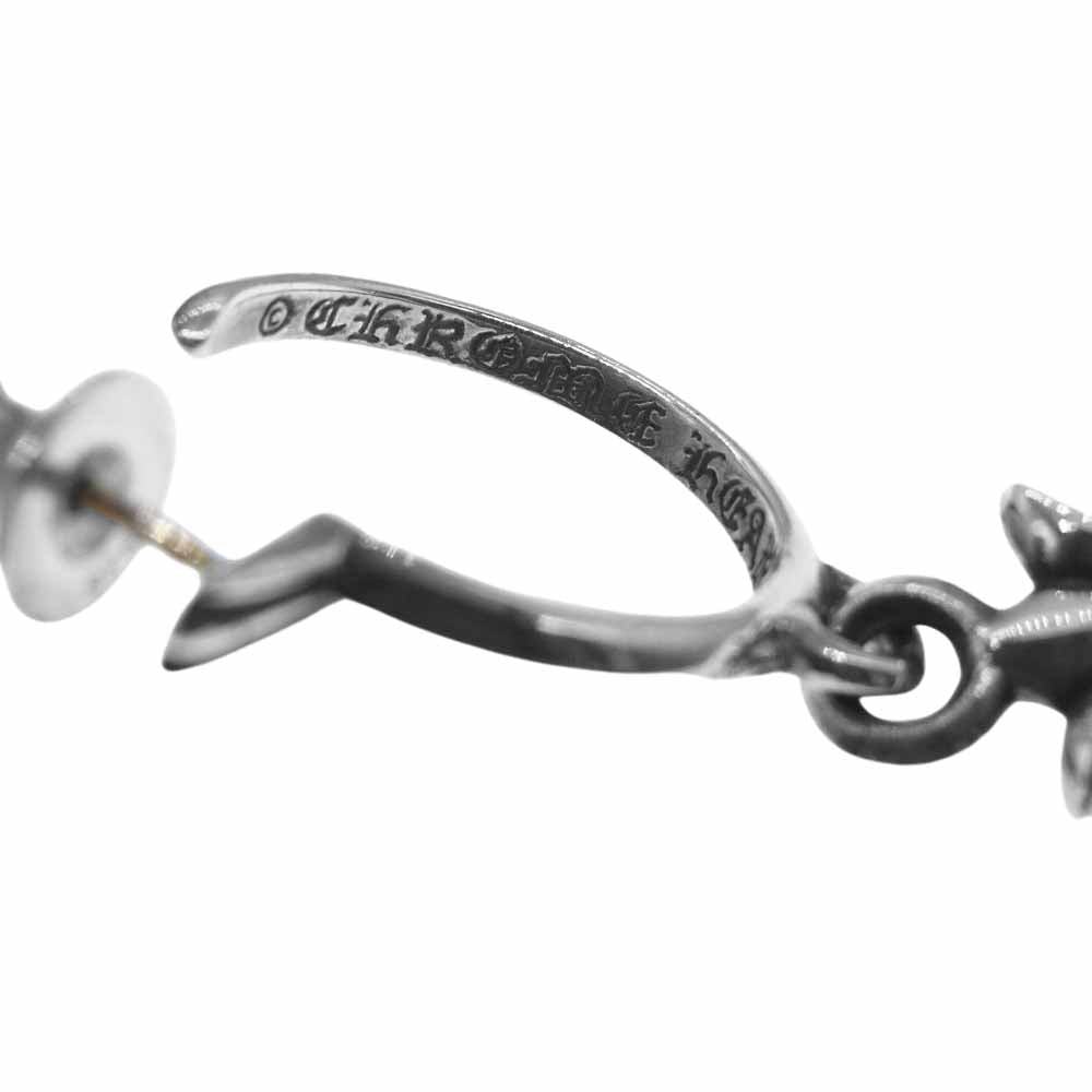 CHROME HEARTS クロムハーツ（原本無） タイニー CHクロス フープ ピアス シルバー系【中古】