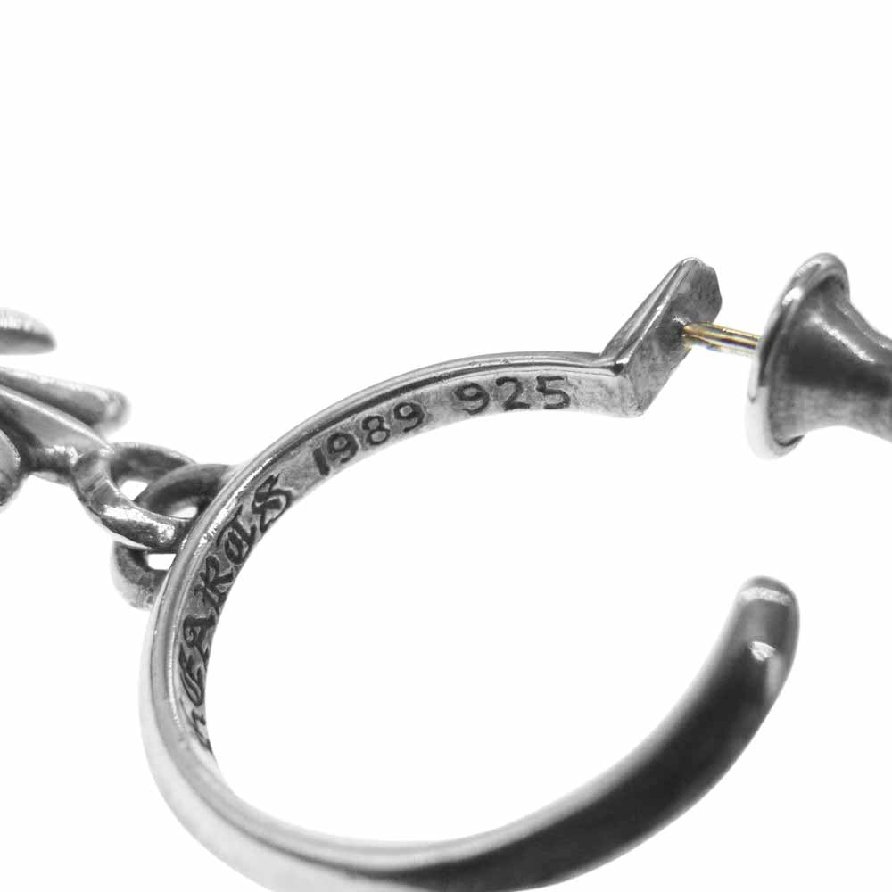 CHROME HEARTS クロムハーツ（原本無） タイニー CHクロス フープ ピアス シルバー系【中古】