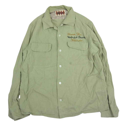 WEIRDO ウィアード 17SS WRD-17-SS-09 MECHANICAL TOYS メカニカル トイ テンセル 開襟 オープンカラー 長袖 シャツ グリーン系 M【中古】