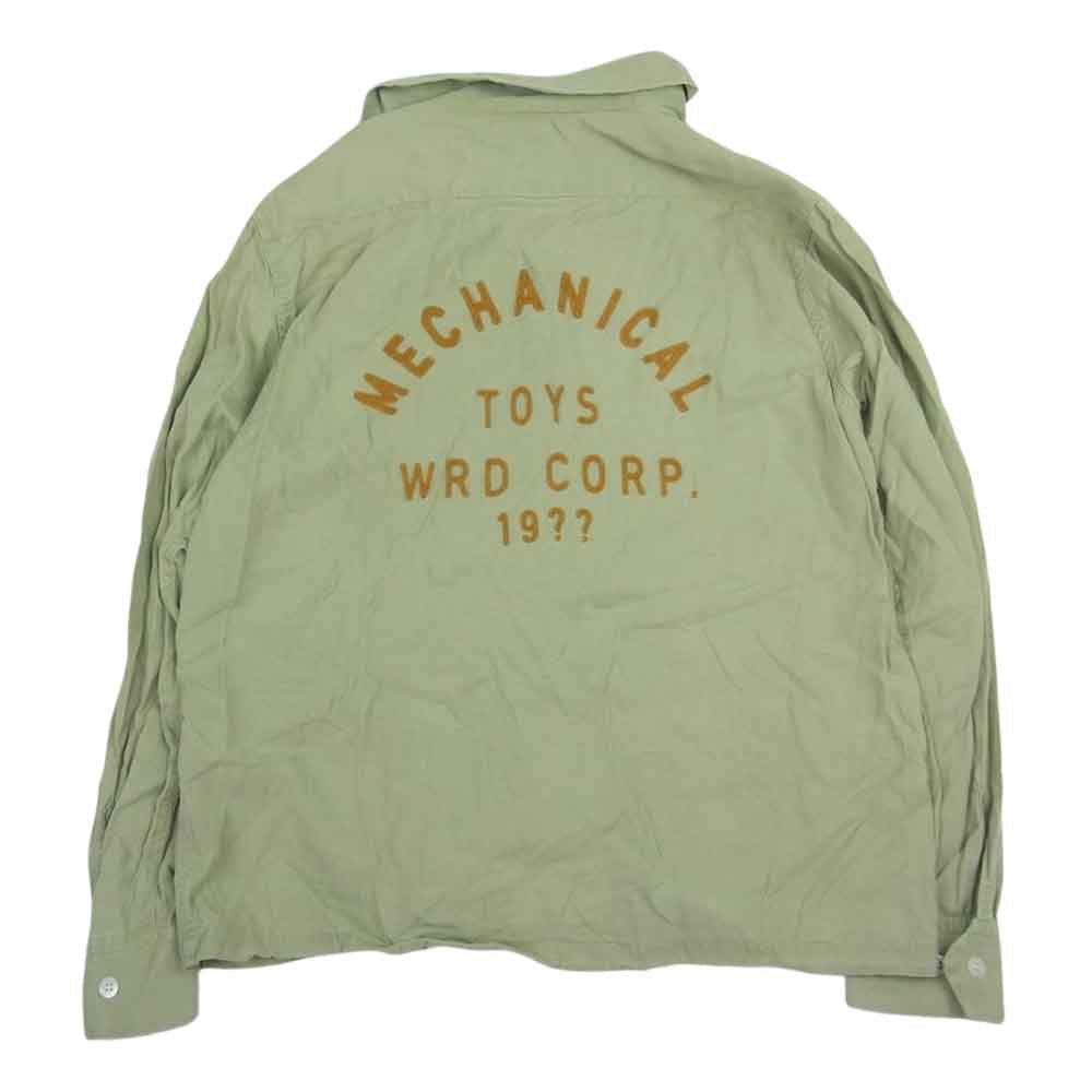 WEIRDO ウィアード 17SS WRD-17-SS-09 MECHANICAL TOYS メカニカル トイ テンセル 開襟 オープンカラー 長袖 シャツ グリーン系 M【中古】