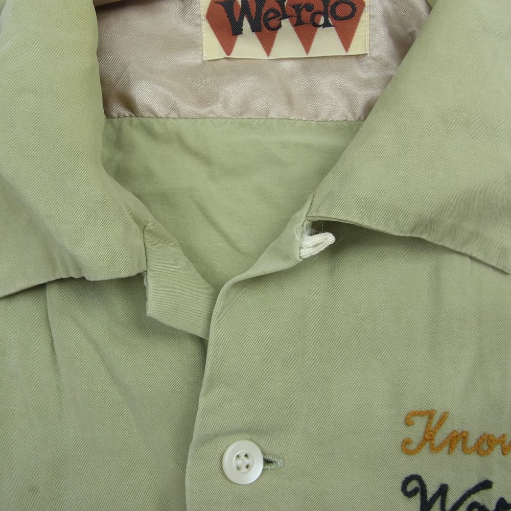 WEIRDO ウィアード 17SS WRD-17-SS-09 MECHANICAL TOYS メカニカル トイ テンセル 開襟 オープンカラー 長袖 シャツ グリーン系 M【中古】