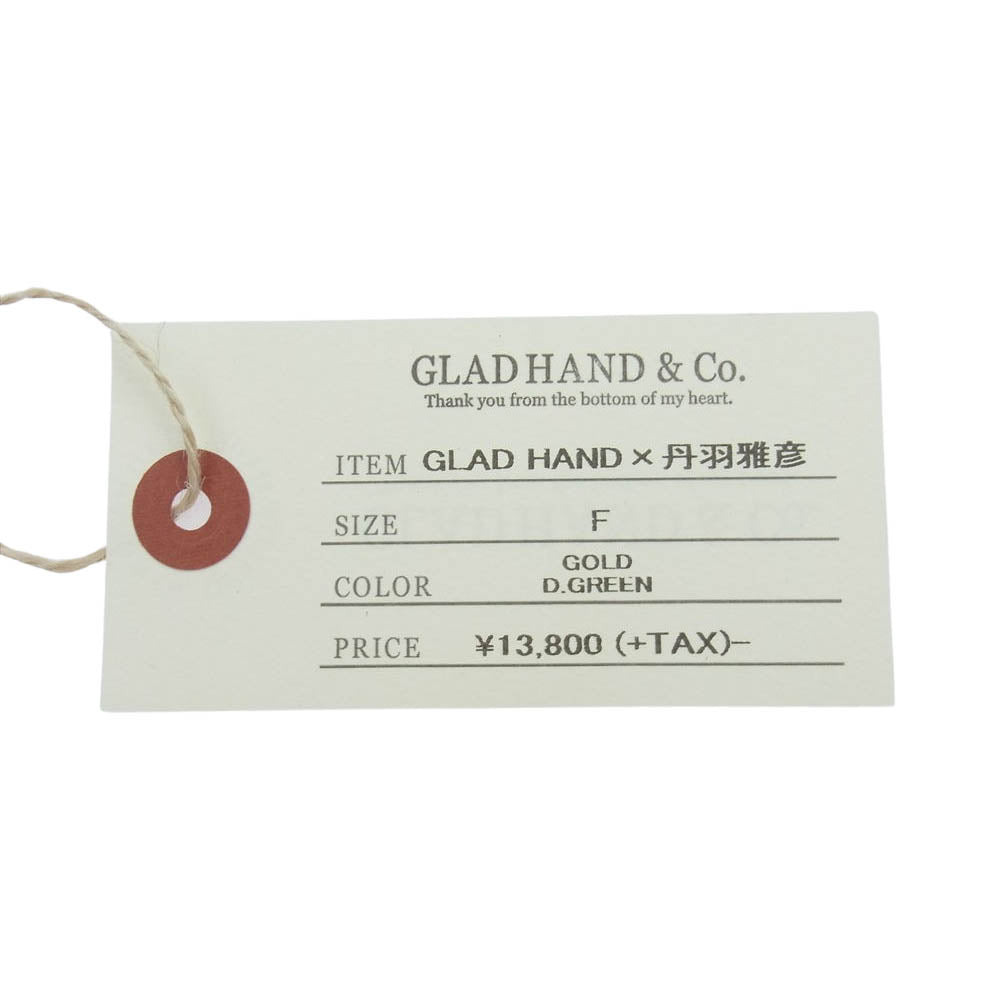 GLADHAND & Co. グラッドハンド × 丹羽雅彦 サングラス クリップオン ゴールド × グリーン ゴールド系【中古】