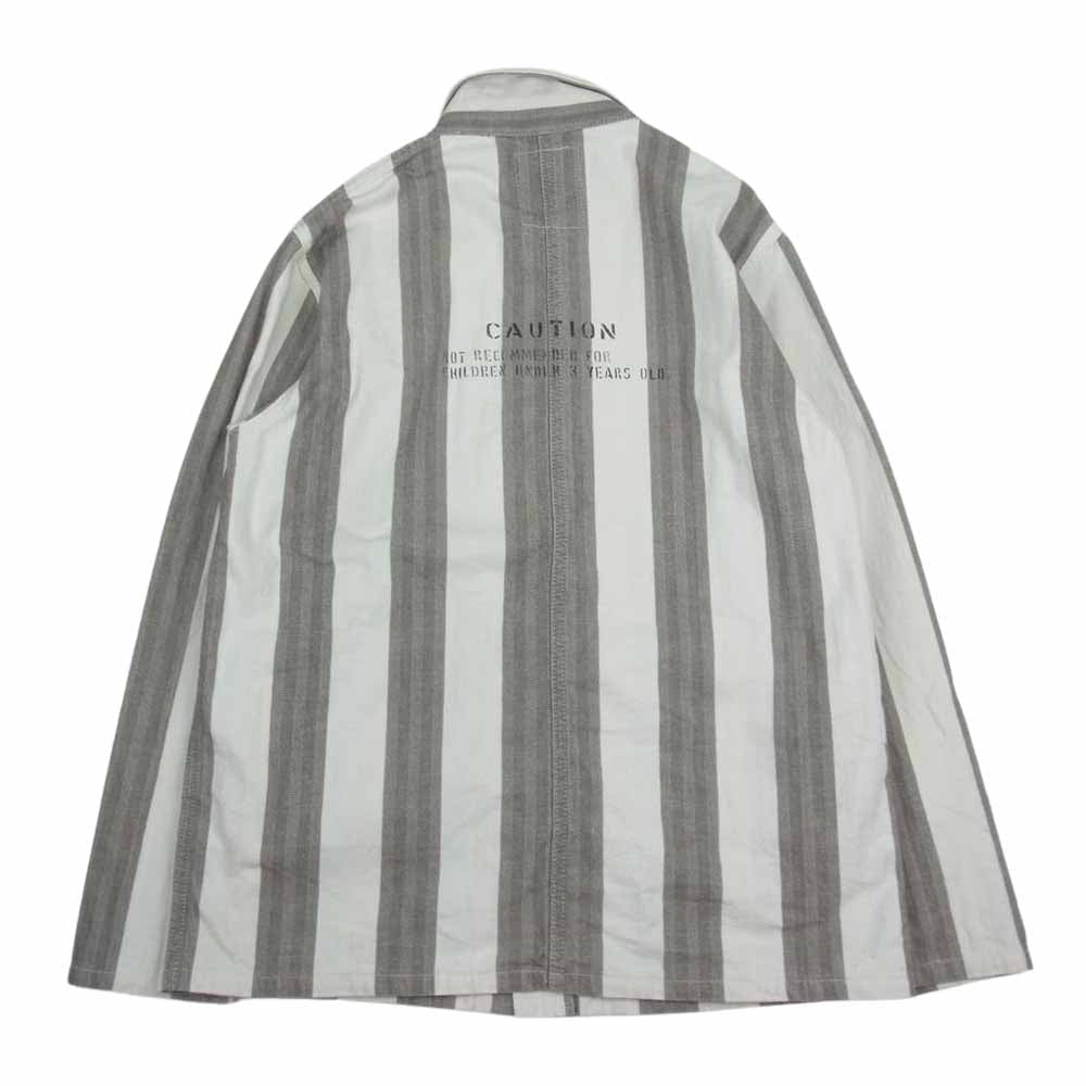WEIRDO ウィアード 18AW WRD-18-AW-11 PADLOCKER JACKET パドロッカー ストライプ ステンシル ヘリンボーン ジャケット ホワイト系 ブラウン系 M【中古】
