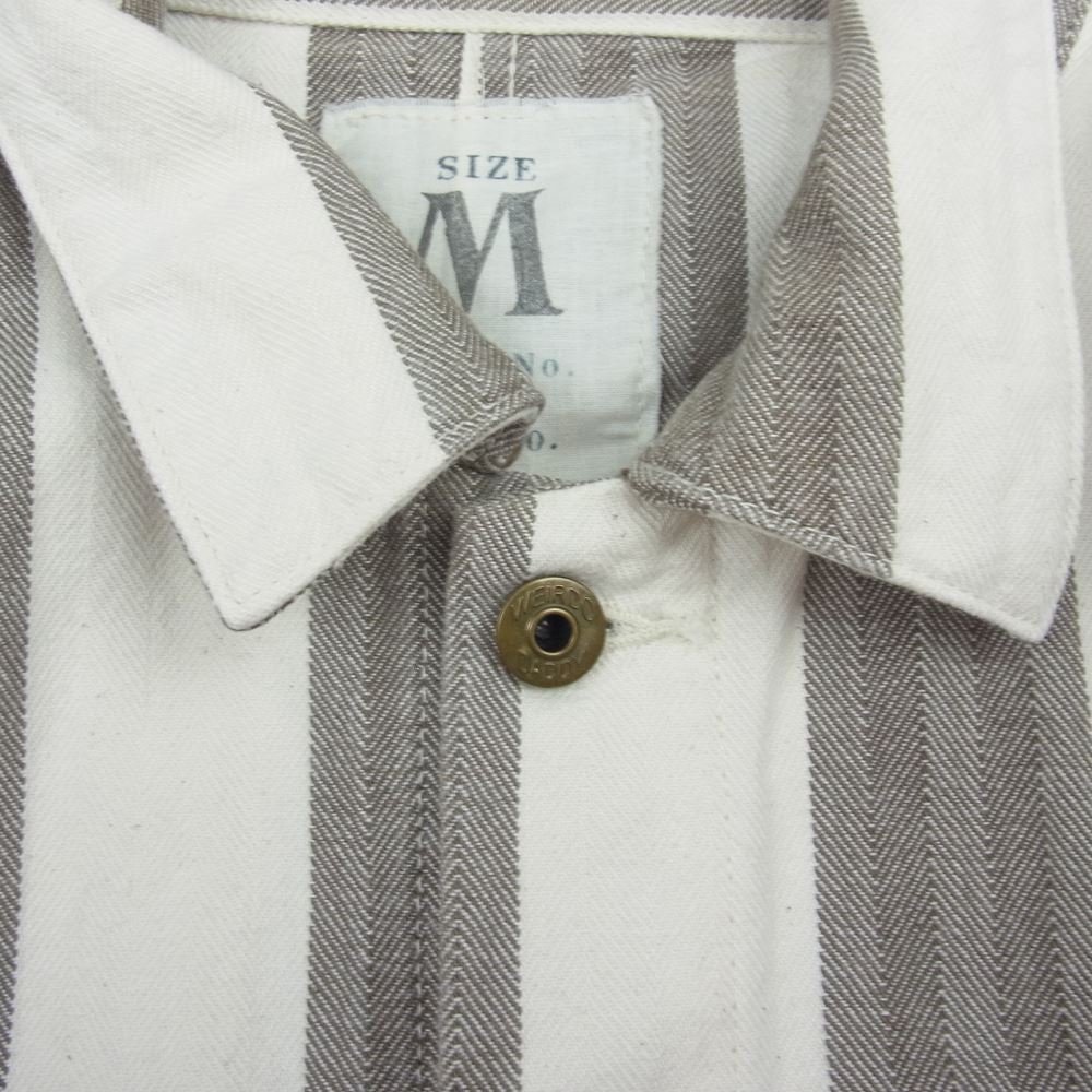 WEIRDO ウィアード 18AW WRD-18-AW-11 PADLOCKER JACKET パドロッカー ストライプ ステンシル ヘリンボーン ジャケット ホワイト系 ブラウン系 M【中古】