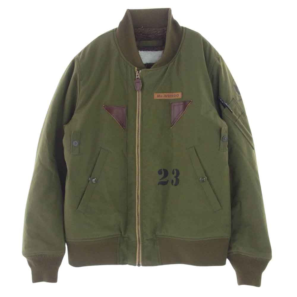 WEIRDO ウィアード 19AW WRD-19-AW-03 NONCONFORMIST B-15 Jacket ミリタリー フライト ナイロン ボア ジャケット カーキ系 34-42【中古】