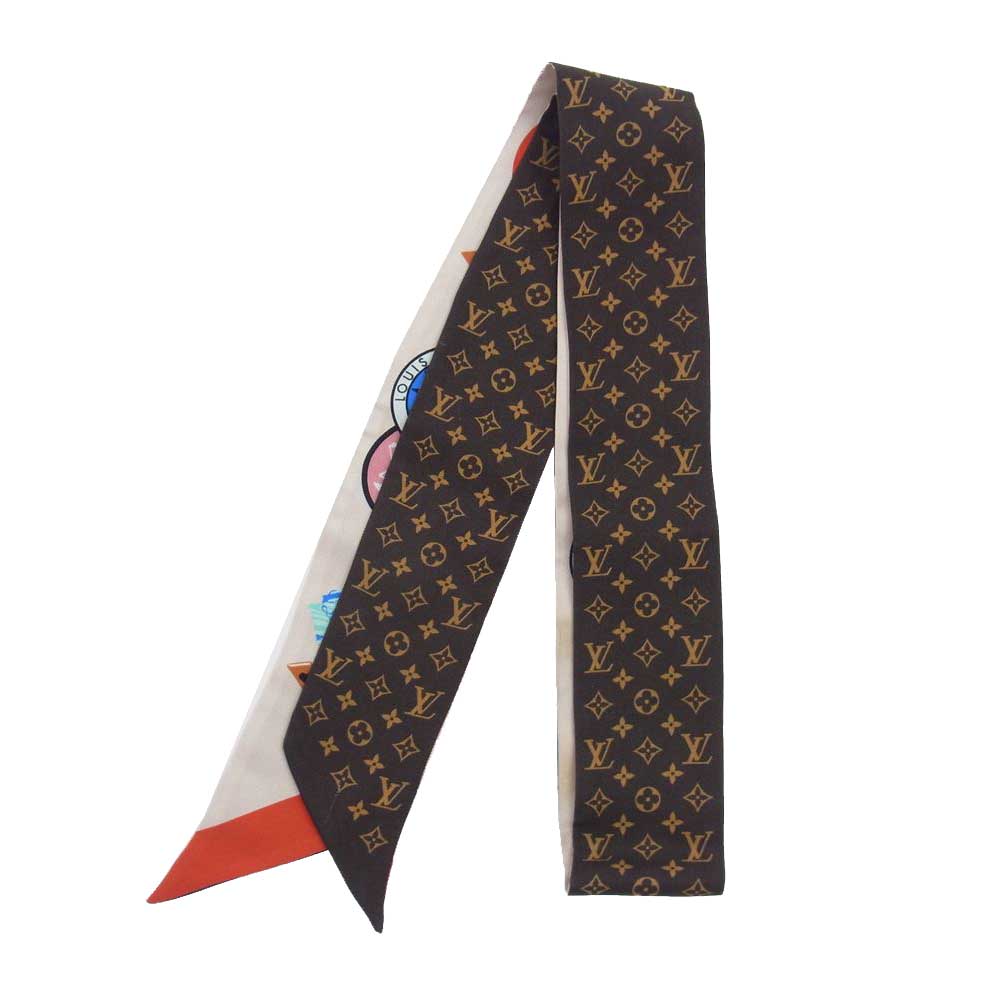 LOUIS VUITTON ルイ・ヴィトン バンドーBB シルク スカーフ 飛行機 自由の女神 ロゴ マルチカラー系【中古】