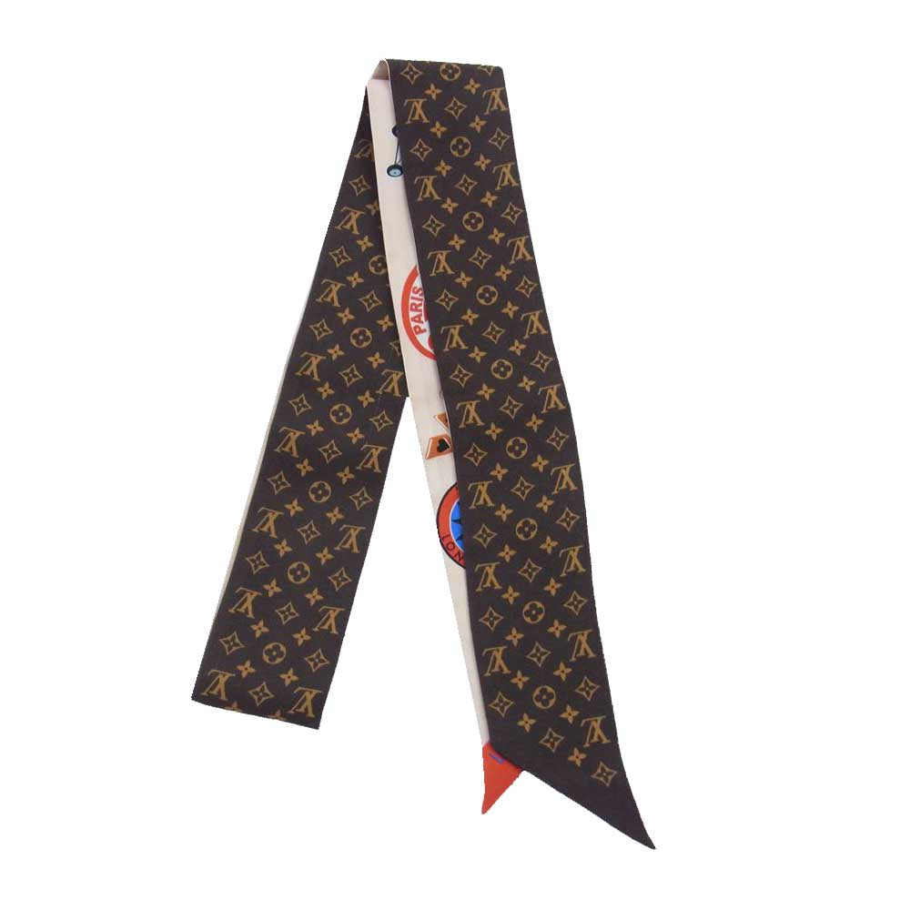 LOUIS VUITTON ルイ・ヴィトン バンドーBB シルク スカーフ 飛行機 自由の女神 ロゴ マルチカラー系【中古】