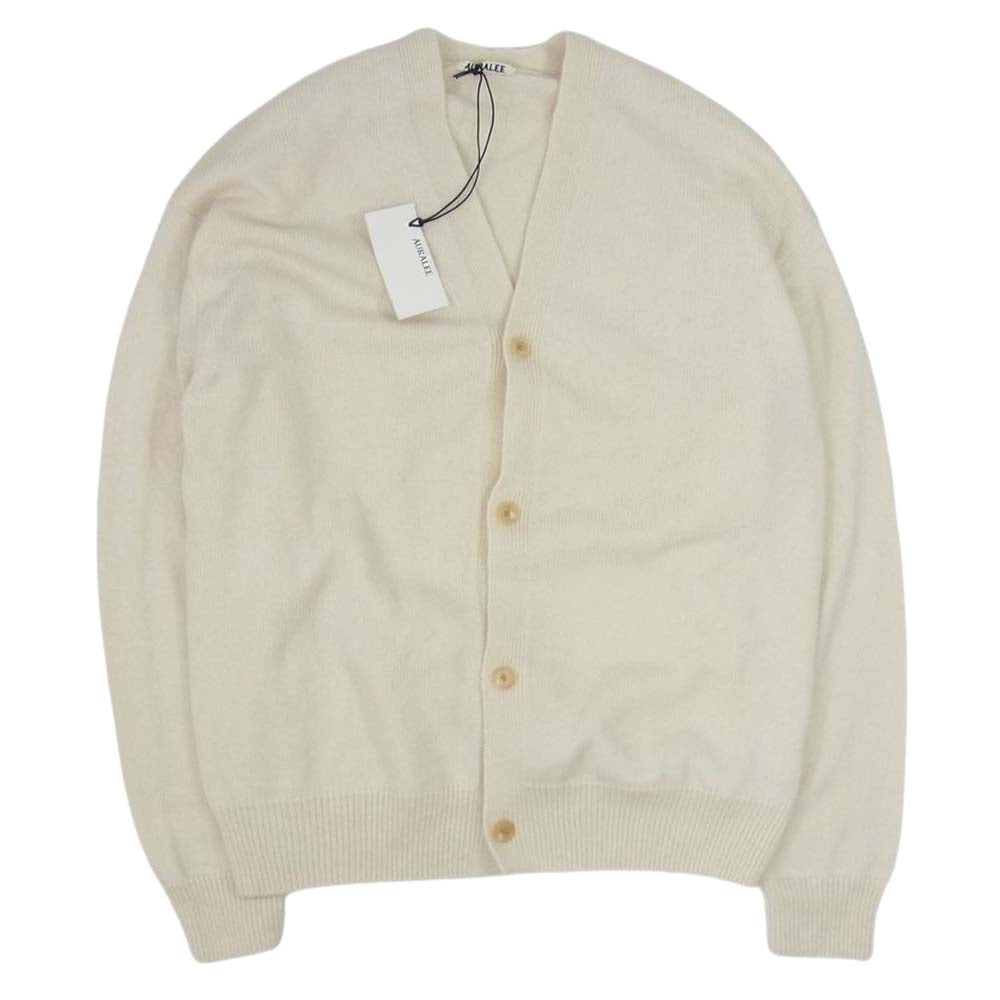 AURALEE オーラリー 20AW A20AC01BC BABY CASHMERE KNIT CARDIGAN ベビー カシミヤ ニット カーディガン オフホワイト系 3【中古】
