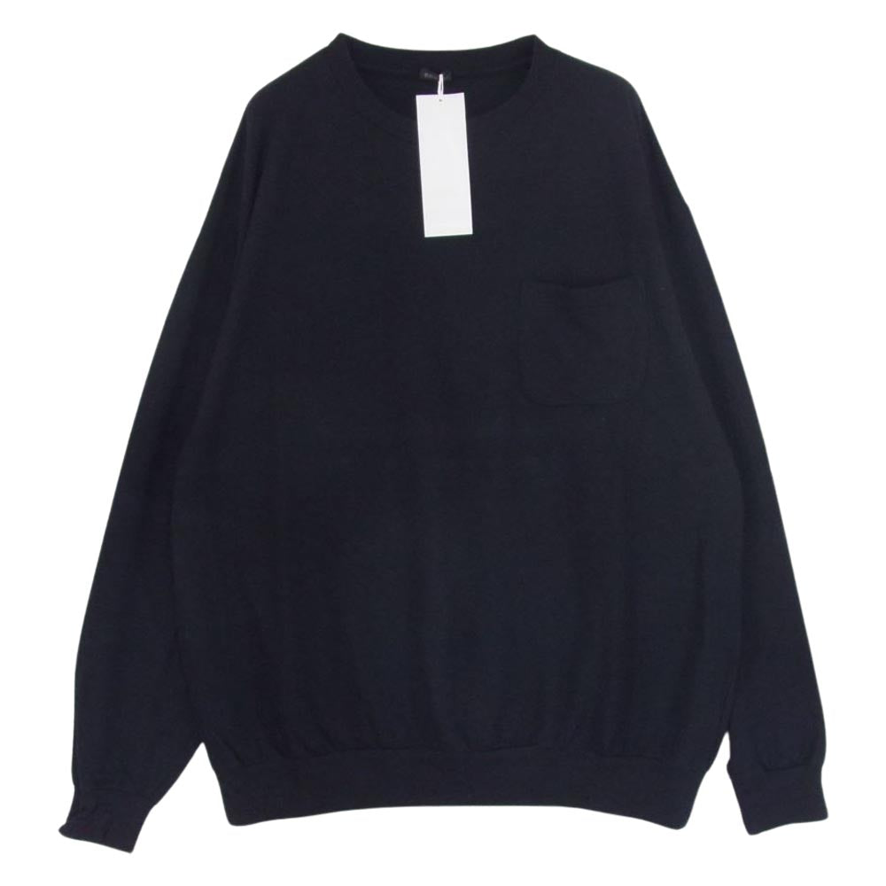 COMOLI コモリ 21AW U03-05006 ウールテンジク L/Sクルー ウール天竺 長袖 ニット Tシャツ ダークネイビー系 3【中古】
