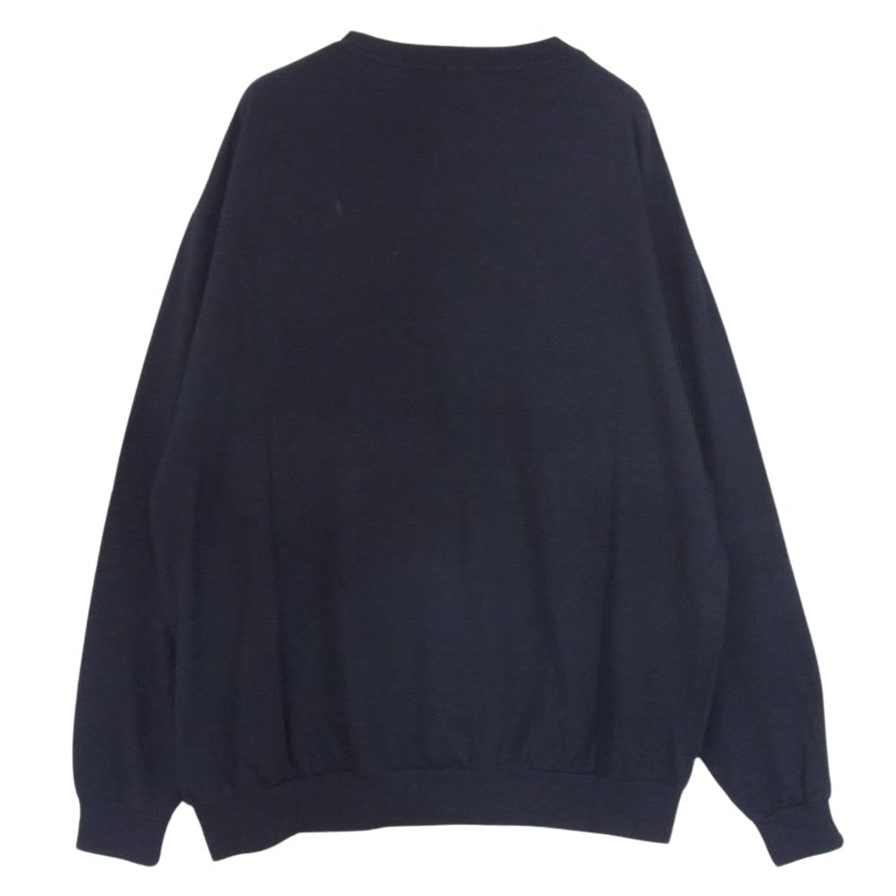 COMOLI コモリ 21AW U03-05006 ウールテンジク L/Sクルー ウール天竺 長袖 ニット Tシャツ ダークネイビー系 3【中古】