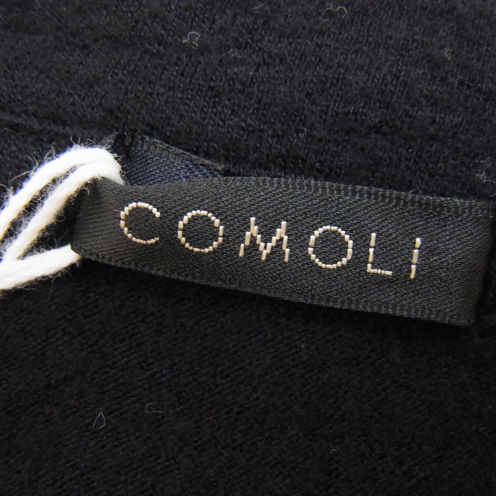 COMOLI コモリ 21AW U03-05006 ウールテンジク L/Sクルー ウール天竺 長袖 ニット Tシャツ ダークネイビー系 3【中古】