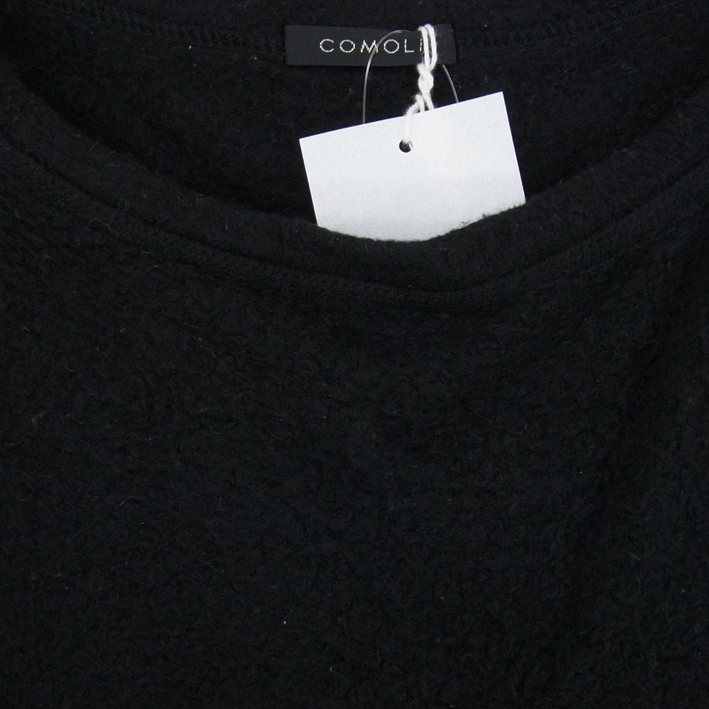 COMOLI コモリ 20AW S03-05007 シルクフリース 長袖 クルー ニット セーター ネイビー系 3【中古】