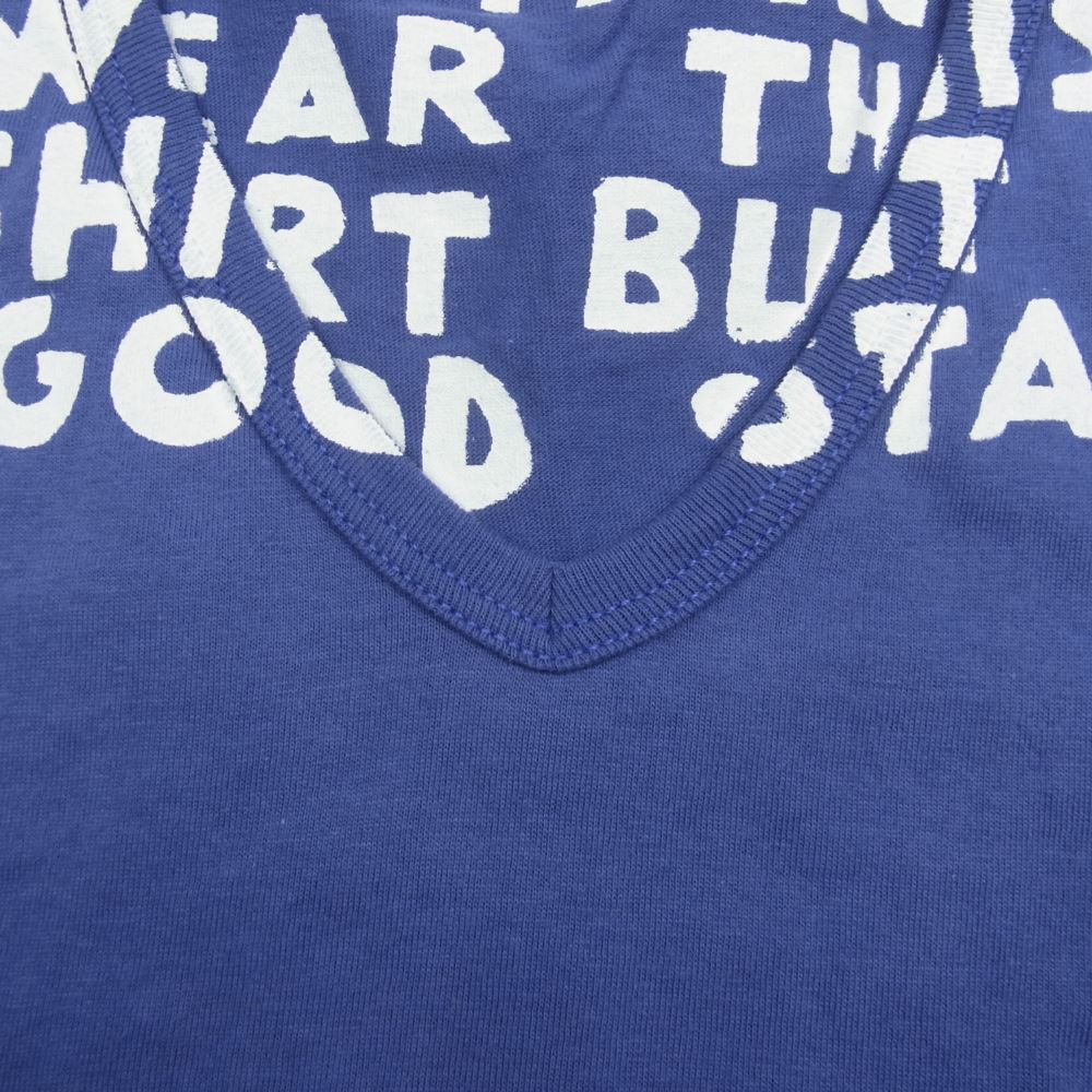 MAISON MARTIN MARGIELA メゾンマルタンマルジェラ 31 XM099 ここのえタグ エイズプリント Vネック 半袖 Tシャツ パープル系【中古】