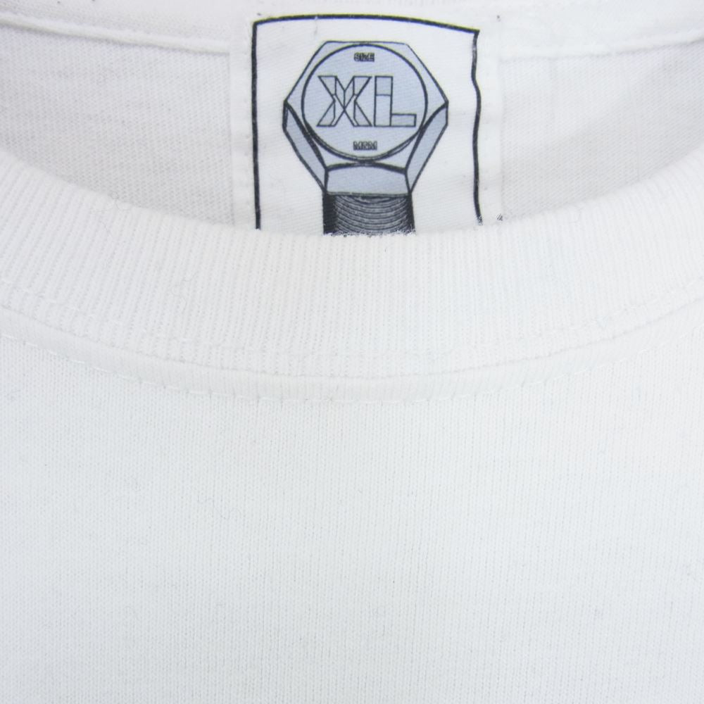 エムアンドエム ロゴ刺繍 スタープリント 長袖 Tシャツ ロンT ホワイト系 XL【中古】