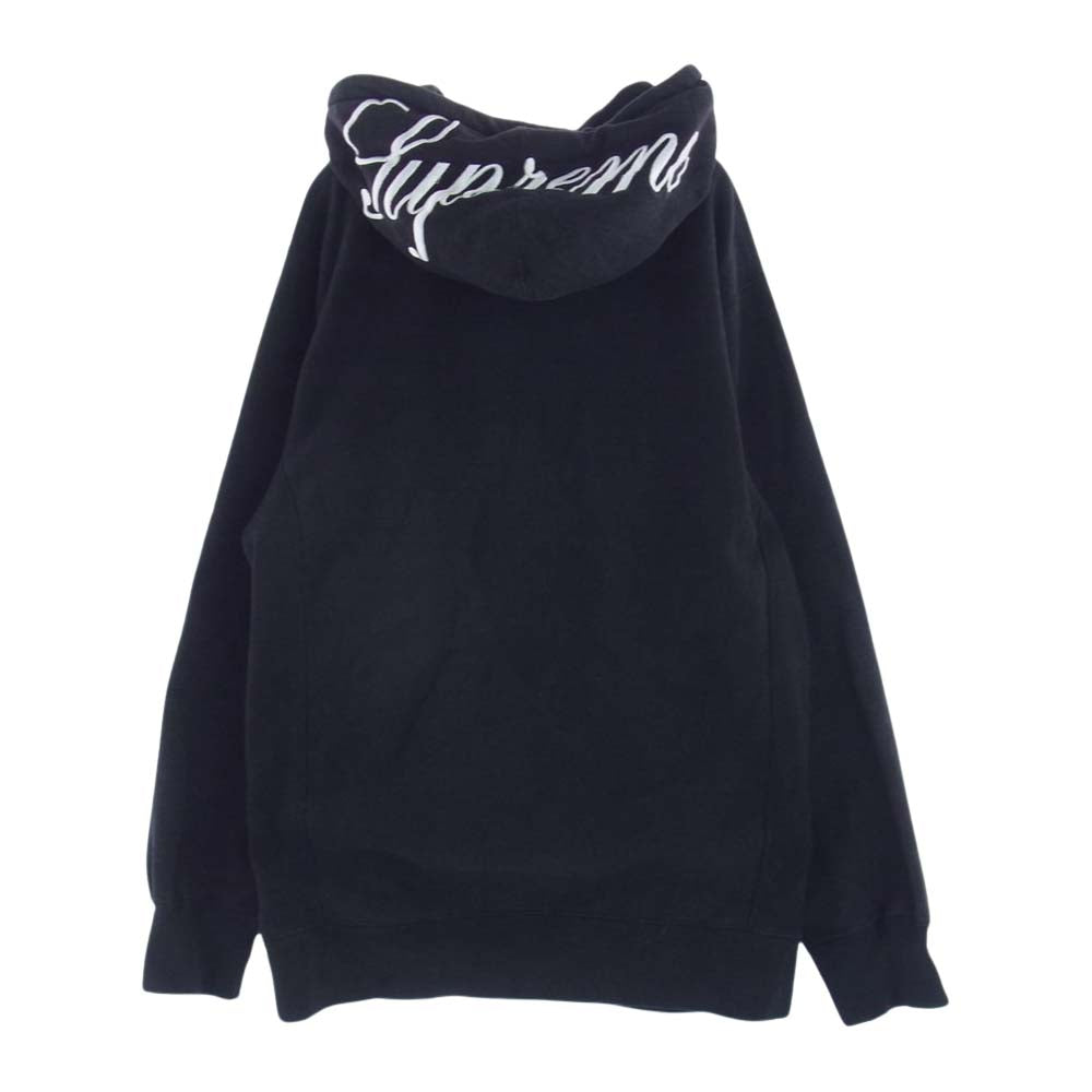 Supreme シュプリーム 15AW Classic Script Hooded Sweatshirt クラシック スクリプト フードロゴ パーカー フーディ ブラック系 XL【中古】