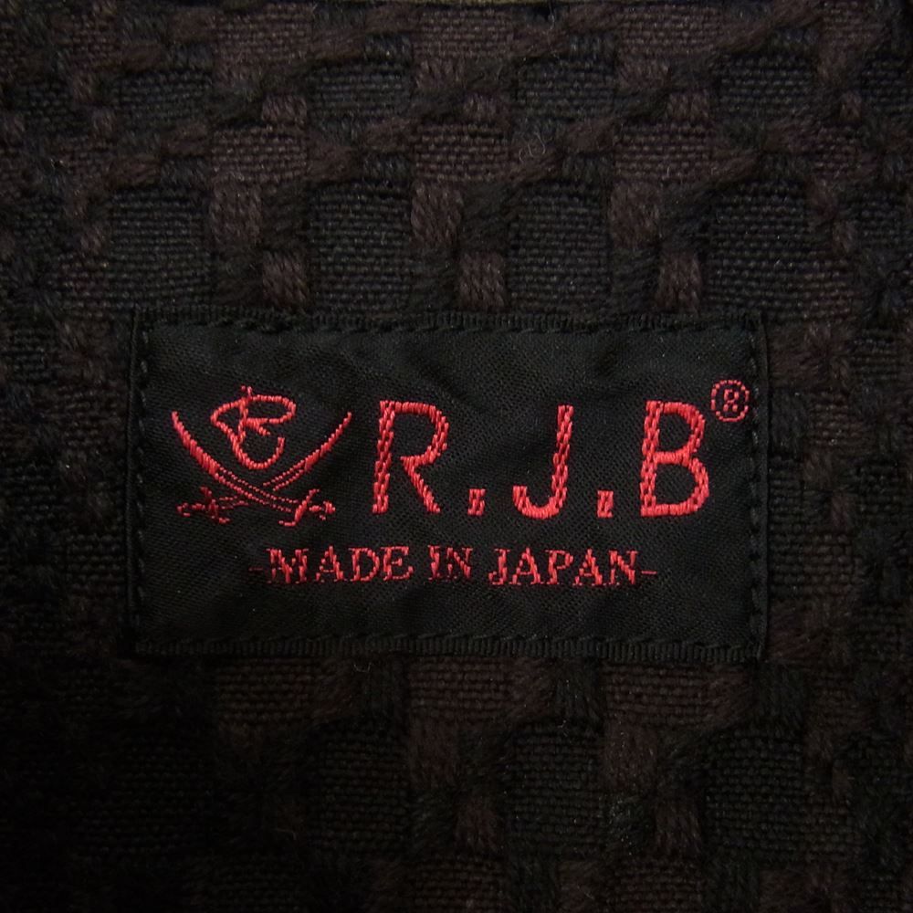 R.J.B アールジェイビー 総柄 長袖 シャツ ブラック系 ダークブラウン系 36【中古】