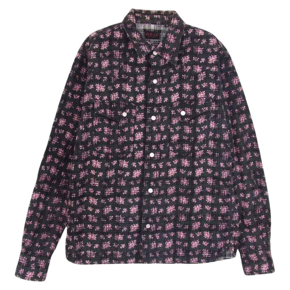 R.J.B アールジェイビー 総柄 小花 プリント 長袖 ウエスタン シャツ 36【中古】