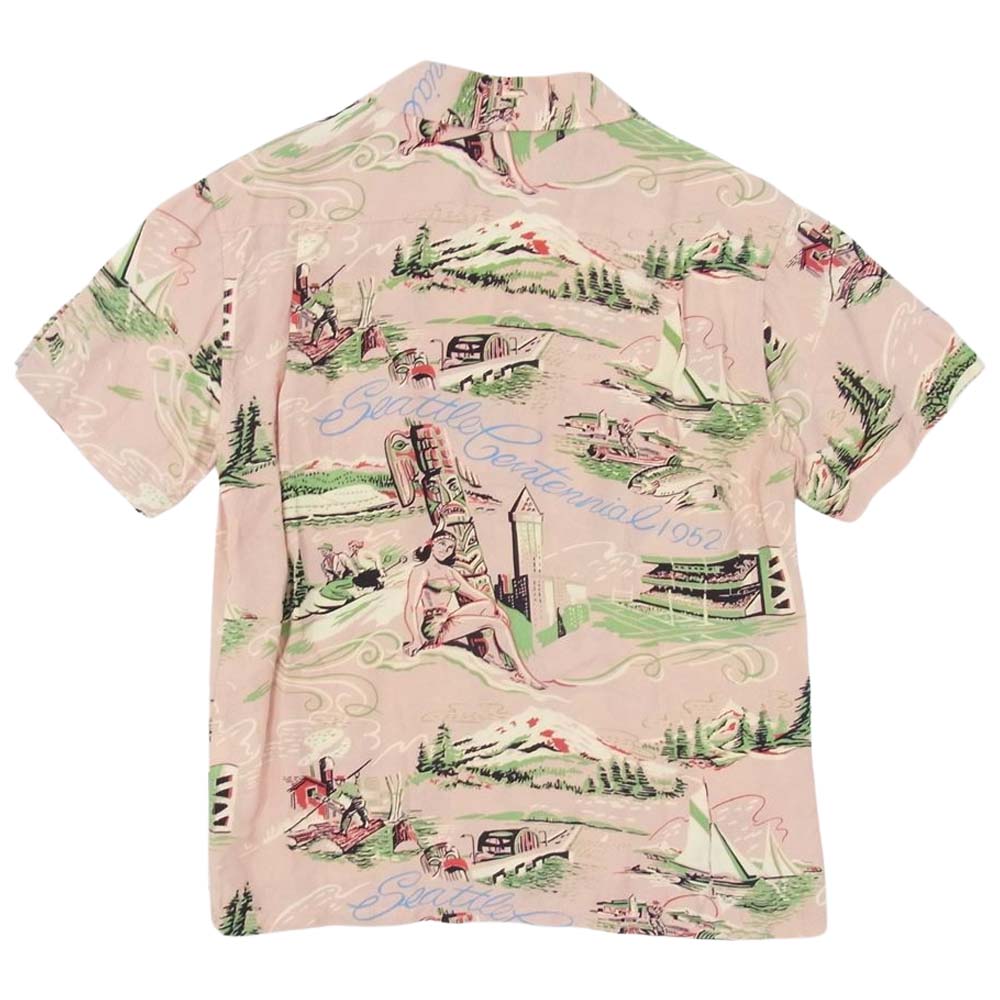 THE FLAT HEAD ザフラットヘッド レーヨン プリント アロハ ハワイアン シャツ S【中古】