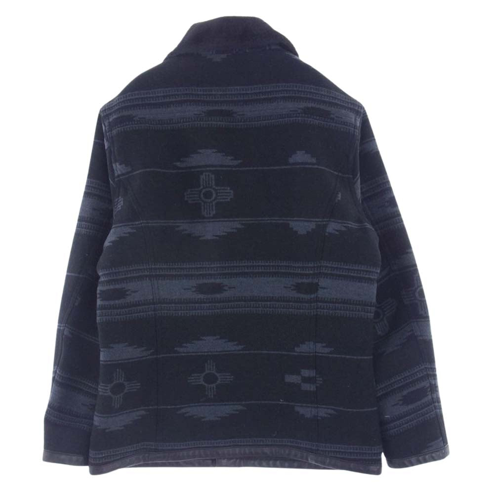 THE FLAT HEAD ザフラットヘッド ジャケット ネイティブ柄 ブランケット ボア ジャケット ブラック系 36【中古】 THE FLAT HEAD ザフラットヘッド ネイティブ柄 ブランケット ボア