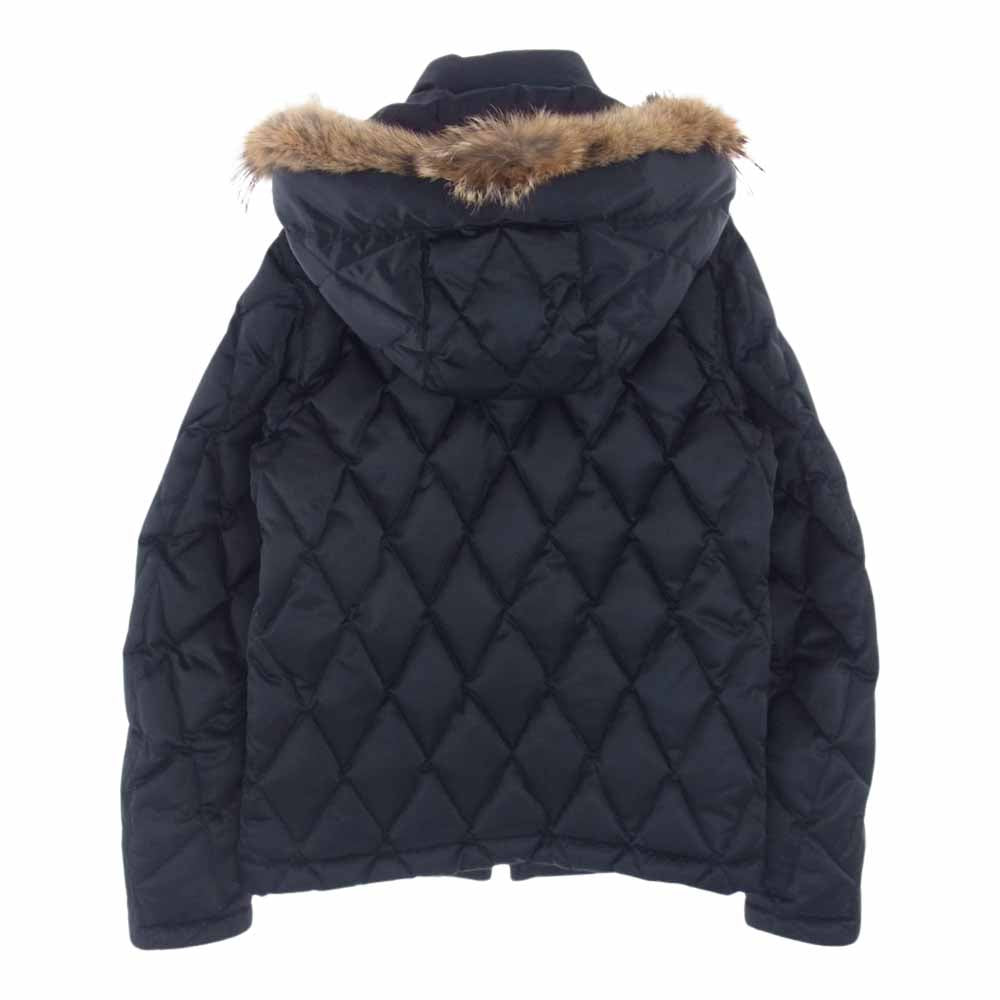 R.J.B アールジェイビー コヨーテ ファー付き キルティング ダウン ジャケット ブラック系 36【中古】