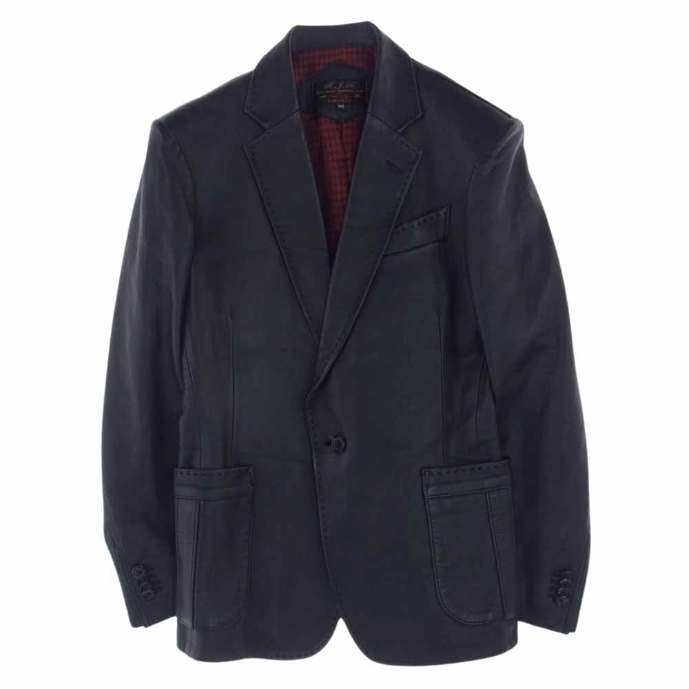 R.J.B アールジェイビー シープ レザー テーラード ジャケット ブラック系 36【中古】