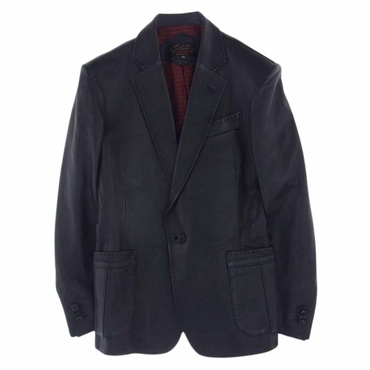 R.J.B アールジェイビー シープ レザー テーラード ジャケット ブラック系 36【中古】