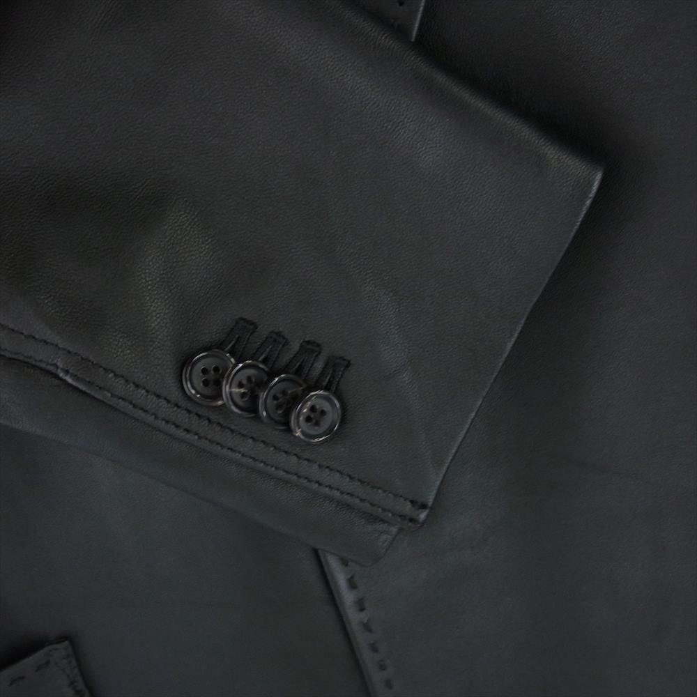 R.J.B アールジェイビー シープ レザー テーラード ジャケット ブラック系 36【中古】