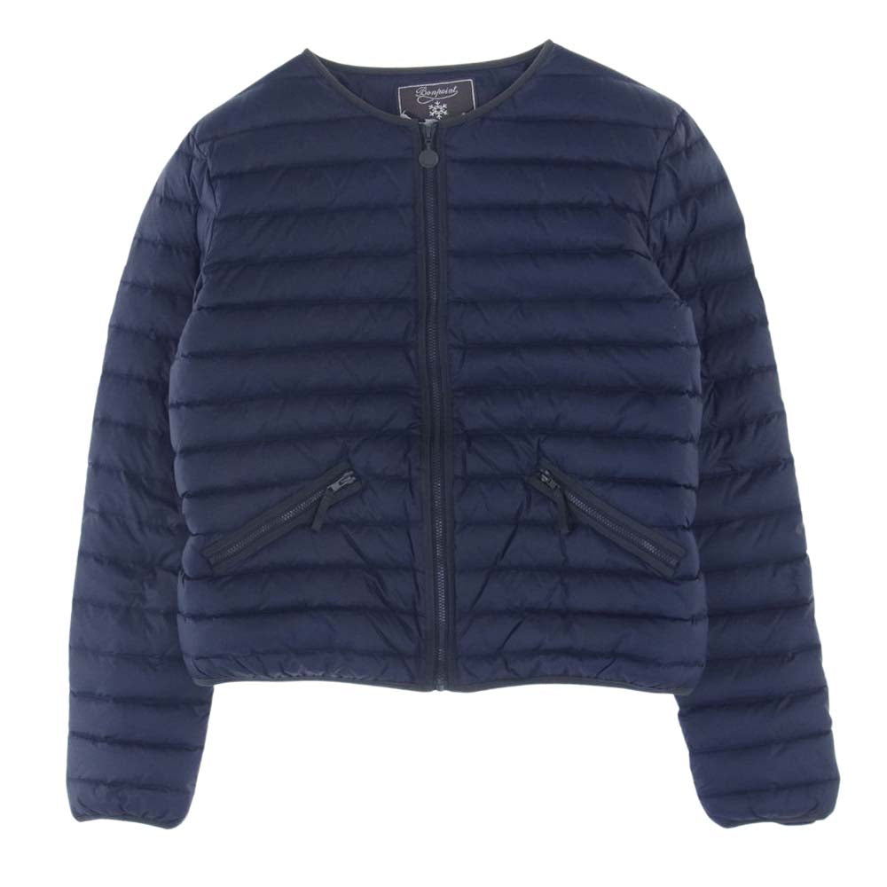 ボンポワンジャポン 袖ワッペン付き インナー ダウンジャケット ダークネイビー系 S【中古】