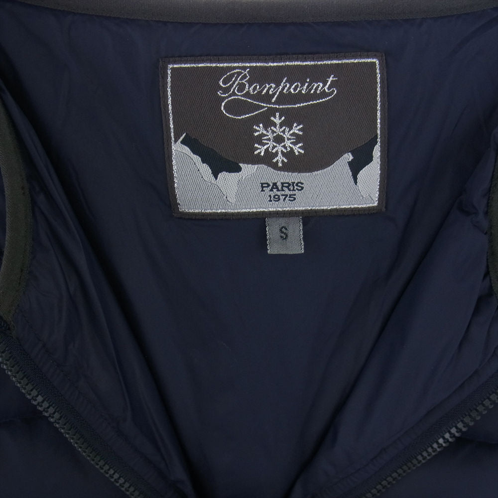 ボンポワンジャポン 袖ワッペン付き インナー ダウンジャケット ダークネイビー系 S【中古】