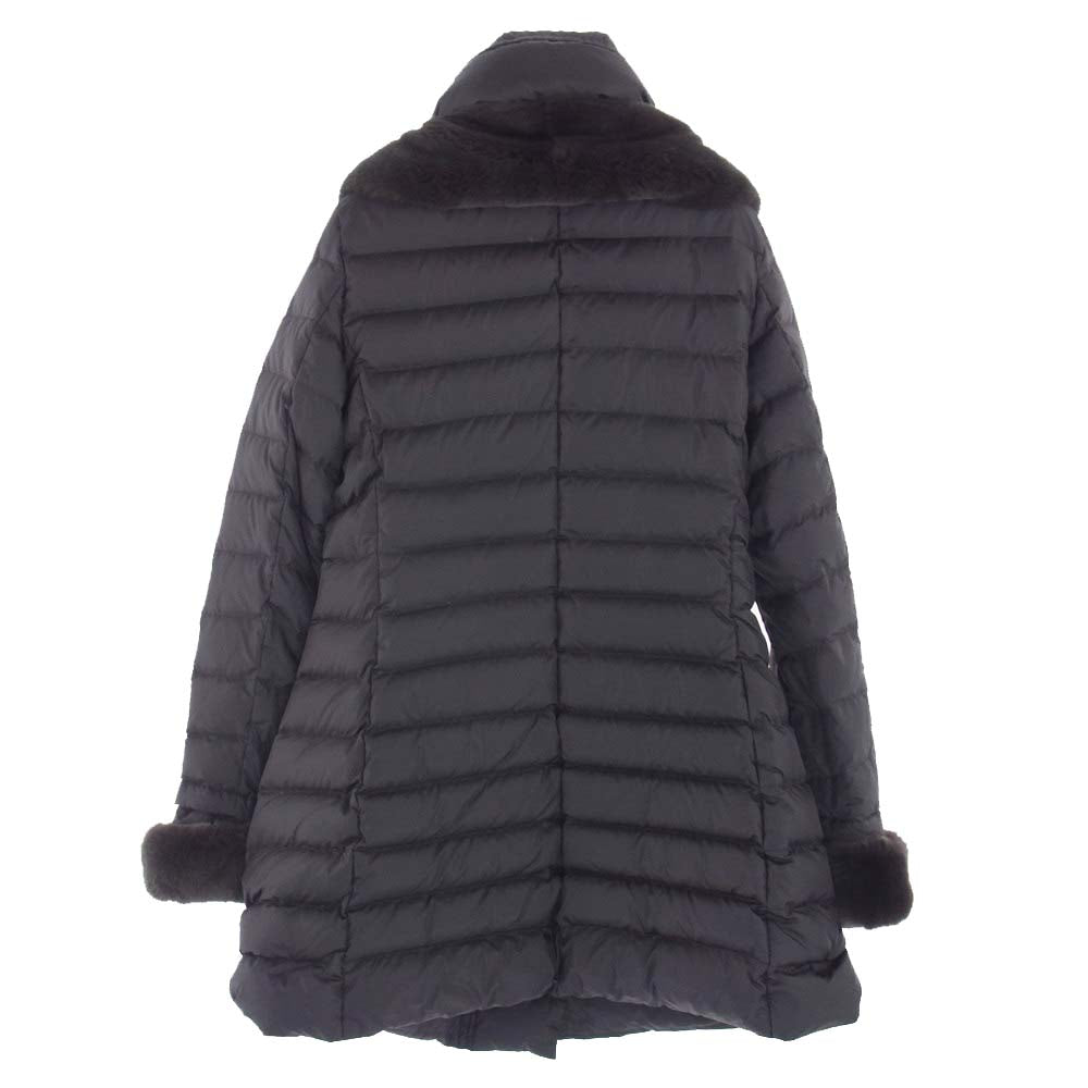 UNITED ARROWS ユナイテッドアローズ 1525-199-0394 着脱可能 襟レッキスラビットファー付き ダウンコート ダウンジャケット チャコールグレー系 36【中古】