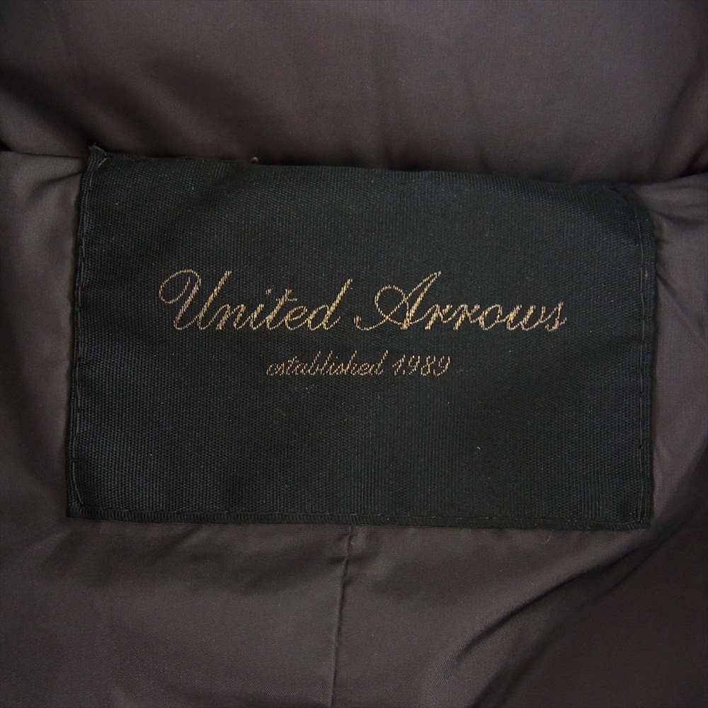 UNITED ARROWS ユナイテッドアローズ 1525-199-0394 着脱可能 襟レッキスラビットファー付き ダウンコート ダウンジャケット チャコールグレー系 36【中古】