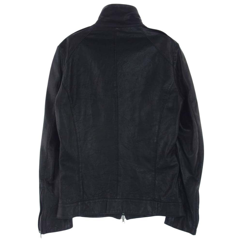AZ エーゼイ L-006 junhashimoto ジュンハシモト ラムレザー シングル ライダース ジャケット ブラック系 M【中古】