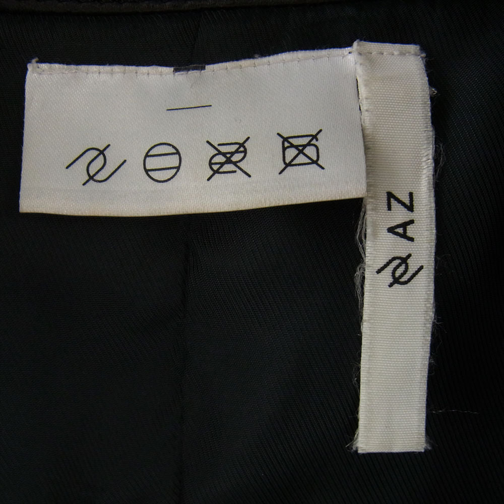 AZ エーゼイ L-006 junhashimoto ジュンハシモト ラムレザー シングル ライダース ジャケット ブラック系 M【中古】