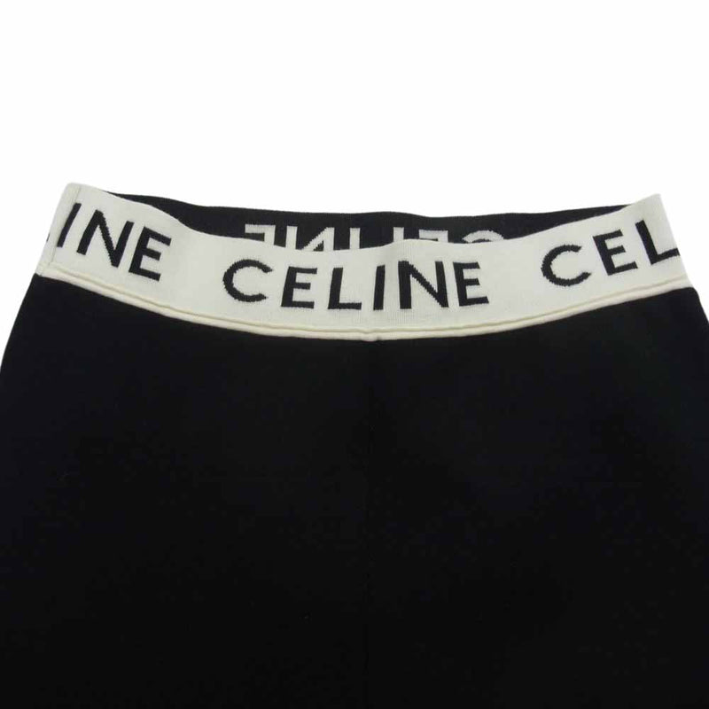 CELINE セリーヌ 2A05P372N アスレチック ニット ロゴ レギンス パンツ ブラック系 S【新古品】【未使用】【中古】