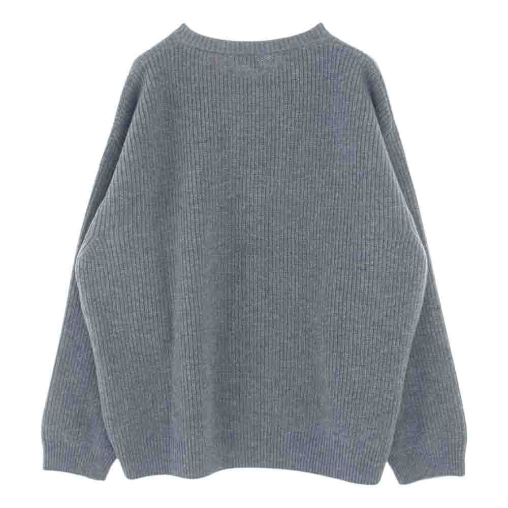 CELINE セリーヌ 22SS 2A11X667Q OVERSIZED WOOL SWEATER オーバーサイズド ウール スタッズ ロゴ ニット セーター グレー系 XL【新古品】【未使用】【中古】