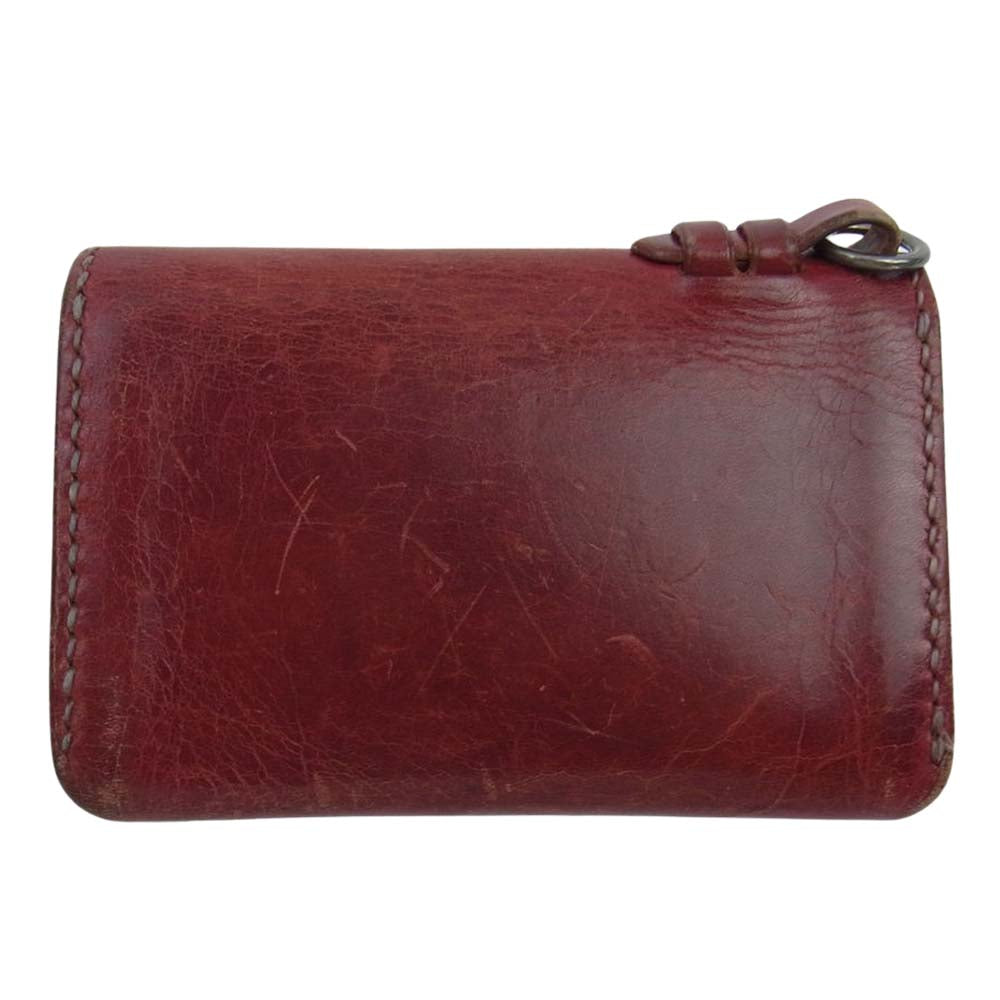 THE FLAT HEAD ザフラットヘッド スタッズ レザー ショート ２つ折り 財布 ウォレット ブラウン系【中古】