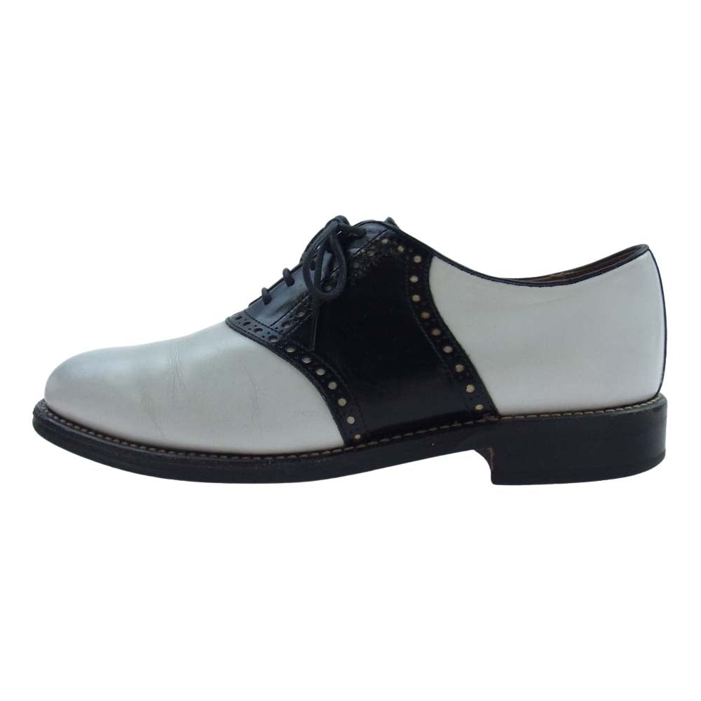 R.J.B アールジェイビー SADDLE SHOES サドル ビジネス シューズ ホワイト系 ブラック系 7.5【中古】